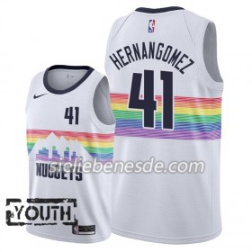 Kinder NBA Denver Nuggets Trikot Juan Hernangomez 41 2018-19 Nike City Edition Weiß Swingman